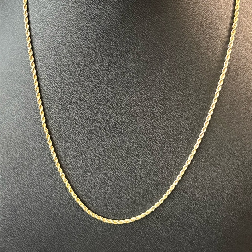NWOT High Quality 18k gold filled rope chain necklace 18”